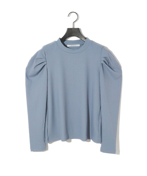 MIDIUMISOLID（ミディウミソリッド）の「MIDIUMISOLID for Ladies パワーショルダーリブプルオーバー（Tシャツ/カットソー・レディース・オフホワイト/ブラック/ライトブルー・FREE）」の5枚目の写真