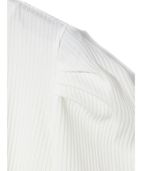 MIDIUMISOLID（ミディウミソリッド）の「MIDIUMISOLID for Ladies パワーショルダーリブプルオーバー（Tシャツ/カットソー・レディース・オフホワイト/ブラック/ライトブルー・FREE）」の7枚目の写真