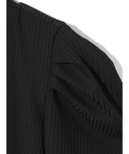 MIDIUMISOLID（ミディウミソリッド）の「MIDIUMISOLID for Ladies パワーショルダーリブプルオーバー（Tシャツ/カットソー・レディース・オフホワイト/ブラック/ライトブルー・FREE）」の9枚目の写真