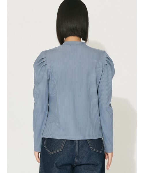 MIDIUMISOLID（ミディウミソリッド）の「MIDIUMISOLID for Ladies パワーショルダーリブプルオーバー（Tシャツ/カットソー・レディース・オフホワイト/ブラック/ライトブルー・FREE）」の11枚目の写真
