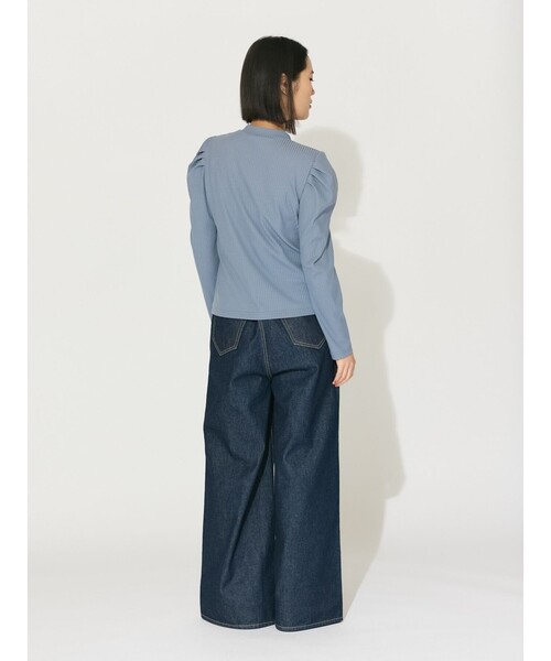 MIDIUMISOLID（ミディウミソリッド）の「MIDIUMISOLID for Ladies パワーショルダーリブプルオーバー（Tシャツ/カットソー・レディース・オフホワイト/ブラック/ライトブルー・FREE）」の15枚目の写真