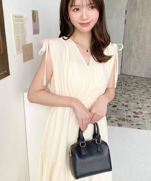 【美品】グッチ　カシュクールワンピース　ドレス　ビジュー　フレンチスリーブ カシュクールフレンチワンピース「CU1248」