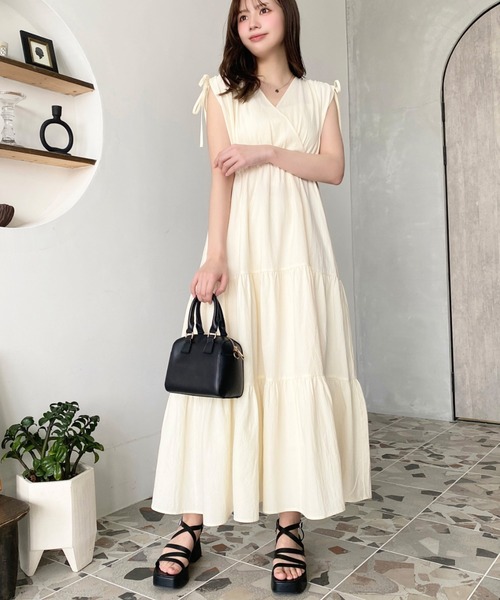 セール】コットンワッシャーシャーリングリボンカシュクール