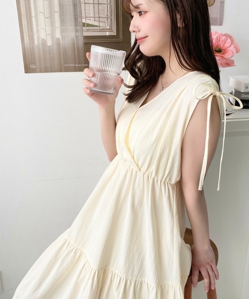 セール】コットンワッシャーシャーリングリボンカシュクール