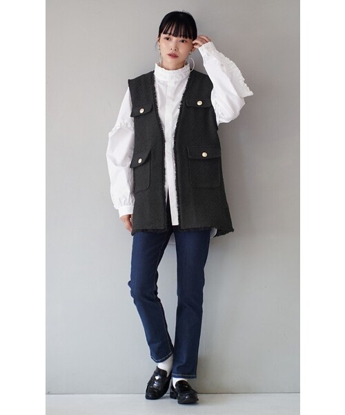 e-zakkamania stores(イーザッカマニアストアーズ)の「ウエストボタン ストレッチスキニー デニムパンツ(デニムパンツ・レディース・ブラック系/ネイビー/ブルー/ライトブルー・L/M/LL/S)」の13枚目の写真