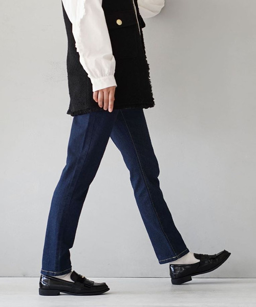 e-zakkamania stores(イーザッカマニアストアーズ)の「ウエストボタン ストレッチスキニー デニムパンツ(デニムパンツ・レディース・ブラック系/ネイビー/ブルー/ライトブルー・L/M/LL/S)」の14枚目の写真