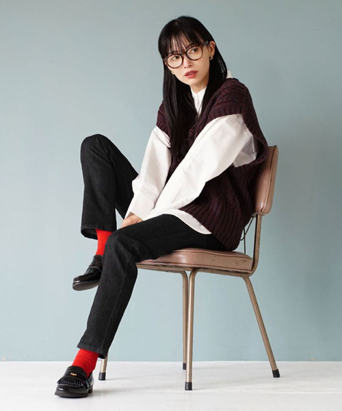 e-zakkamania stores(イーザッカマニアストアーズ)の「ウエストボタン ストレッチスキニー デニムパンツ(デニムパンツ・レディース・ブラック系/ネイビー/ブルー/ライトブルー・L/M/LL/S)」の8枚目の写真