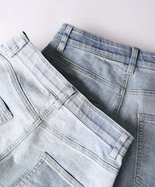 e-zakkamania stores(イーザッカマニアストアーズ)の「ウエストボタン ストレッチスキニー デニムパンツ(デニムパンツ・レディース・ブラック系/ネイビー/ブルー/ライトブルー・L/M/LL/S)」の10枚目の写真