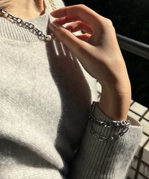 Diliraba（ディリラバ）の「【Diliraba】ステンレスチェーン マンテル2連ブレスレット A（ブレスレット）」