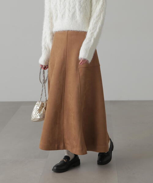 【セール】◆スウェード風Aラインスカート(スカート)|FREE'S MART(フリーズマート) 5,081円