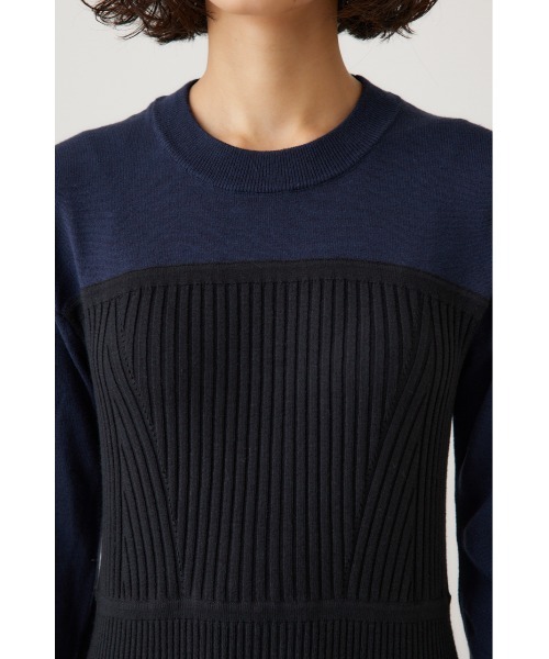 crie conforto(クリーコンフォルト)の「バイカラービスチェドッキングニットワンピ 冬服(ワンピース・レディース・ブラック/カーキ/グレー・SMALL/MEDIUM)」の10枚目の写真