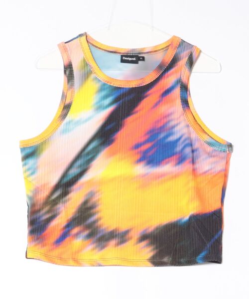 Desigual（デシグアル）の「TSBUTTERFLYLACROIX サンセットブラー クロップドタンク（Tシャツ/カットソー・レディース・マルチ・XL/S/M/L/XS）」の5枚目の写真