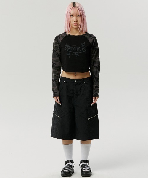 ROMANTIC CROWN（ロマンティッククラウン）の「A'GEM/9 × .kom 『ROMANTIC CROWN/ロマンティック クラウン』ARCHIVE RAGLAN L/S /アーカイブラグラン長袖カットソー（Tシャツ/カットソー・レディース・ライトグレー/ブラック・M/S）」の16枚目の写真