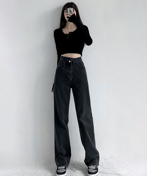 blackdia ocean（ブラックダイヤオーシャン）の「blackdia ocean クロスウエストデニムパンツ（デニムパンツ・レディース・ブルー/ライトブルー/ブラック/ブルー系/ブルー系その他/ブラック系その他・LARGE/MEDIUM/SMALL）」の10枚目の写真