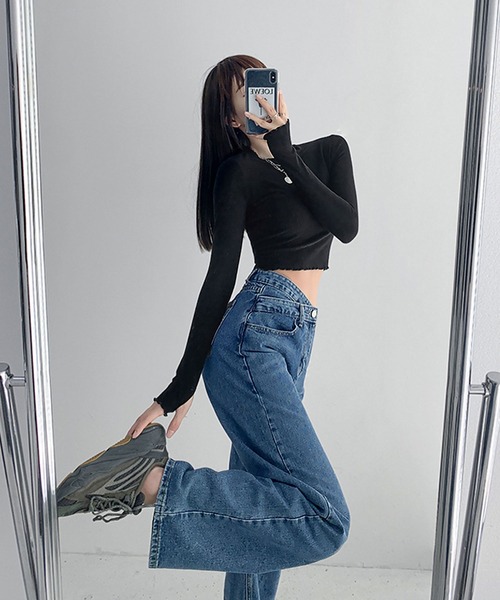 blackdia ocean（ブラックダイヤオーシャン）の「blackdia ocean クロスウエストデニムパンツ（デニムパンツ・レディース・ブルー/ライトブルー/ブラック/ブルー系/ブルー系その他/ブラック系その他・LARGE/MEDIUM/SMALL）」の20枚目の写真