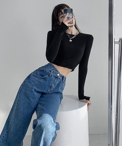 blackdia ocean（ブラックダイヤオーシャン）の「blackdia ocean クロスウエストデニムパンツ（デニムパンツ・レディース・ブルー/ライトブルー/ブラック/ブルー系/ブルー系その他/ブラック系その他・LARGE/MEDIUM/SMALL）」の21枚目の写真