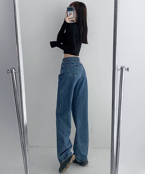 blackdia ocean（ブラックダイヤオーシャン）の「blackdia ocean クロスウエストデニムパンツ（デニムパンツ・レディース・ブルー/ライトブルー/ブラック/ブルー系/ブルー系その他/ブラック系その他・LARGE/MEDIUM/SMALL）」の22枚目の写真