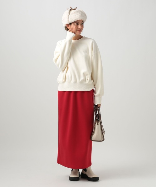 BAYFLOW（ベイフロー）の「[なめらかな肌ざわり]ソフトコーデュロイプルオーバー（スウェット・レディース・ピンク/チャコール/オフホワイト・FREE）」の19枚目の写真