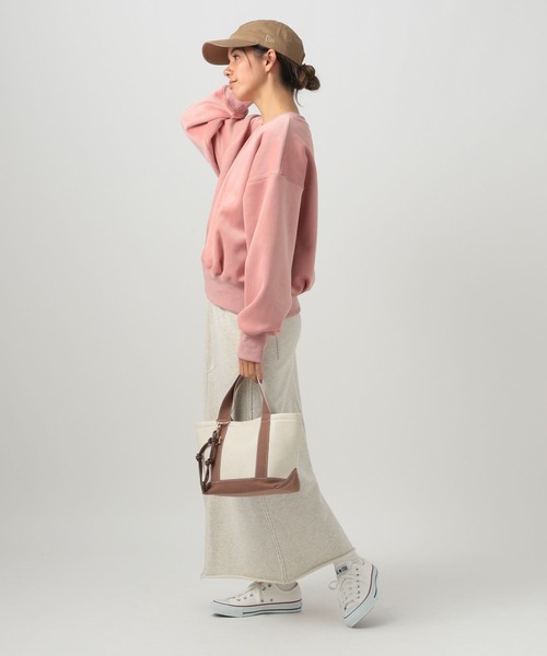 BAYFLOW（ベイフロー）の「[なめらかな肌ざわり]ソフトコーデュロイプルオーバー（スウェット・レディース・ピンク/チャコール/オフホワイト・FREE）」の10枚目の写真