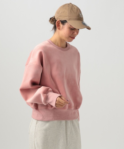 BAYFLOW（ベイフロー）の「[なめらかな肌ざわり]ソフトコーデュロイプルオーバー（スウェット・レディース・ピンク/チャコール/オフホワイト・FREE）」の12枚目の写真