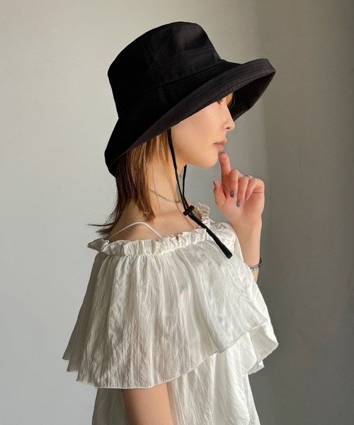 classicalelf(クラシカルエルフ)の「【PROTECT U】夏の輝きを味方にスタイリッシュな夏の必需アイテム。遮熱・遮光ハット(ハット・レディース・ベージュ/ブラック・ONE SIZE)」の8枚目の写真