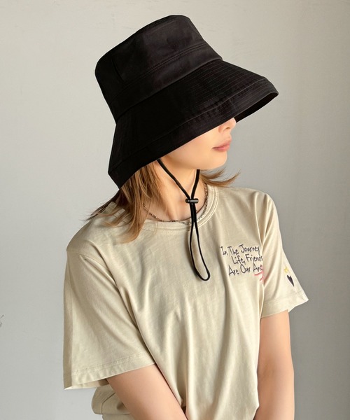 classicalelf(クラシカルエルフ)の「【PROTECT U】夏の輝きを味方にスタイリッシュな夏の必需アイテム。遮熱・遮光ハット(ハット・レディース・ベージュ/ブラック・ONE SIZE)」の4枚目の写真