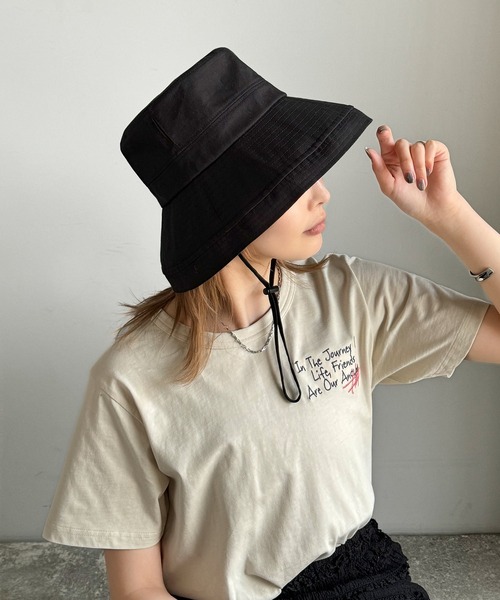 classicalelf(クラシカルエルフ)の「【PROTECT U】夏の輝きを味方にスタイリッシュな夏の必需アイテム。遮熱・遮光ハット(ハット・レディース・ベージュ/ブラック・ONE SIZE)」の6枚目の写真