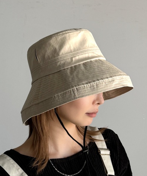 classicalelf(クラシカルエルフ)の「【PROTECT U】夏の輝きを味方にスタイリッシュな夏の必需アイテム。遮熱・遮光ハット(ハット・レディース・ベージュ/ブラック・ONE SIZE)」の13枚目の写真