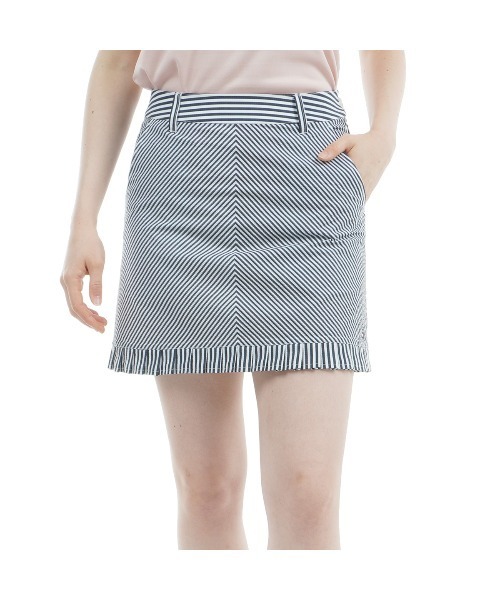 トミーヒルフィガー TH42484 ストライプスカート セール】ｽﾄﾗｲﾌﾟ ﾐﾆﾌﾘﾙｽｶｰﾄ（スカート）｜TOMMY HILFIGER GOLF（トミー