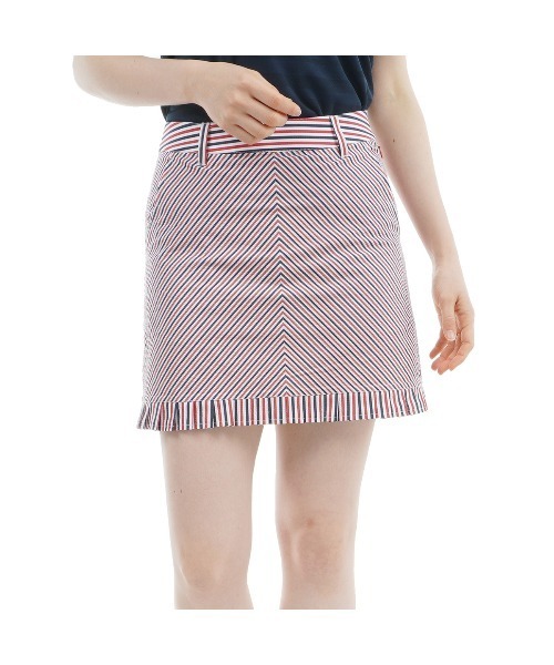 セール】ｽﾄﾗｲﾌﾟ ﾐﾆﾌﾘﾙｽｶｰﾄ（スカート）｜TOMMY HILFIGER GOLF（トミー