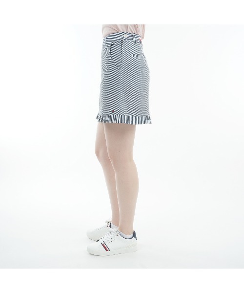 TOMMY HILFIGER GOLF(トミー ヒルフィガー ゴルフ)の「ストライプ ミニフリルスカート(スカート・レディース・トリコロール/ネイビー・L/M/LL)」の4枚目の写真