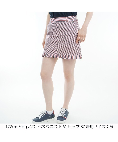 TOMMY HILFIGER GOLF(トミー ヒルフィガー ゴルフ)の「ストライプ ミニフリルスカート(スカート・レディース・トリコロール/ネイビー・L/M/LL)」の13枚目の写真