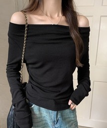 ドレープワンショルカシュクールトップス