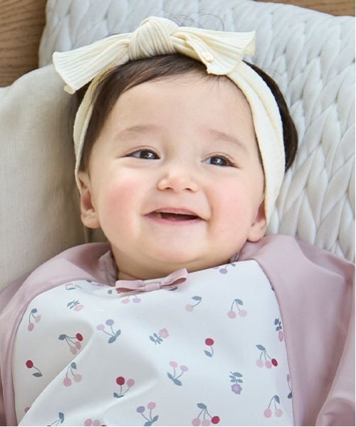 petit main（プティマイン）の「リボンヘアバンド（その他ベビー用品・キッズ・ライトピンク/アイボリー/ブルーグレー・F）」の6枚目の写真