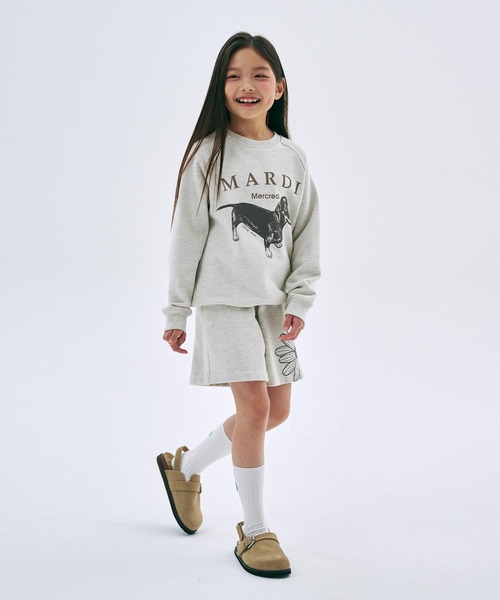 Mardi Mercredi（マルディメクルディ）の「KIDS SWEATSHIRT DDANJI（スウェット・キッズ・ホワイト/ヘザーグレー/ベージュ系その他/オートミール・110cm/100cm/120cm/130cm）」の5枚目の写真