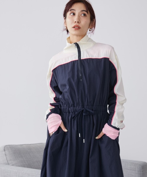 Auntie Rosa Holiday(アンティローザホリデー)の「ハーフジップカラーブロッキングワンピース(ワンピース・レディース・ブラック/ネイビー・FREE)」の16枚目の写真