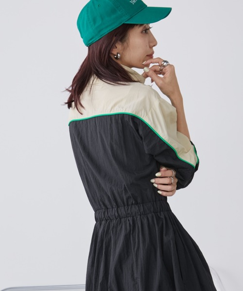 Auntie Rosa Holiday(アンティローザホリデー)の「ハーフジップカラーブロッキングワンピース(ワンピース・レディース・ブラック/ネイビー・FREE)」の10枚目の写真