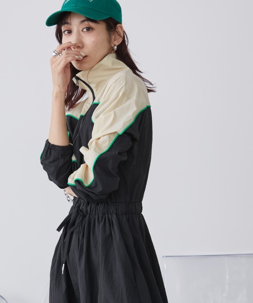 Auntie Rosa Holiday(アンティローザホリデー)の「ハーフジップカラーブロッキングワンピース(ワンピース・レディース・ブラック/ネイビー・FREE)」の9枚目の写真