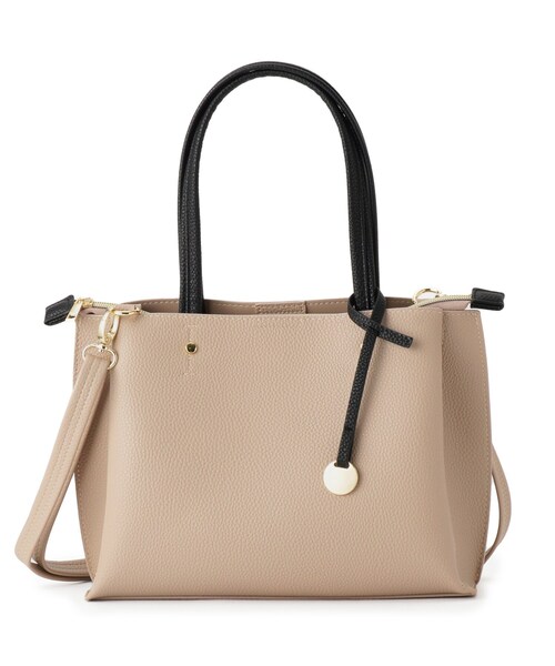 SHOO・LA・RUE(シューラルー)の「【軽量/2WAY】デイリーにも通勤にも ふわっと軽いトートバッグ(トートバッグ・レディース・ブラック/イエロー系その他/グレー/ベージュ系4・00)」の1枚目の写真