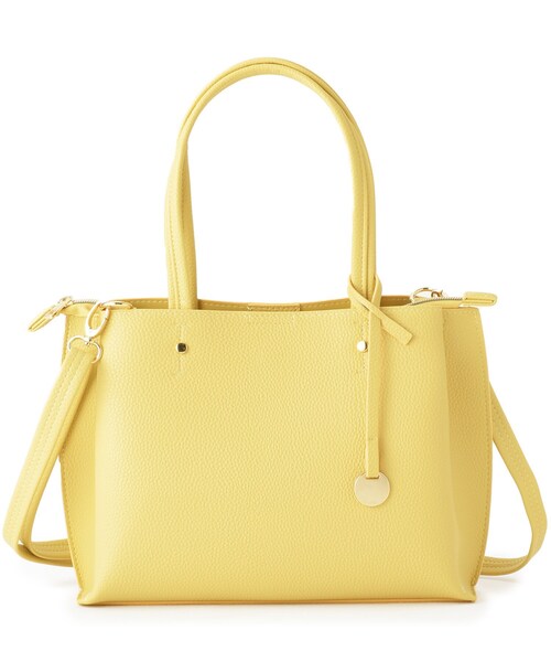 SHOO・LA・RUE(シューラルー)の「【軽量/2WAY】デイリーにも通勤にも ふわっと軽いトートバッグ(トートバッグ・レディース・ブラック/イエロー系その他/グレー/ベージュ系4・00)」の4枚目の写真