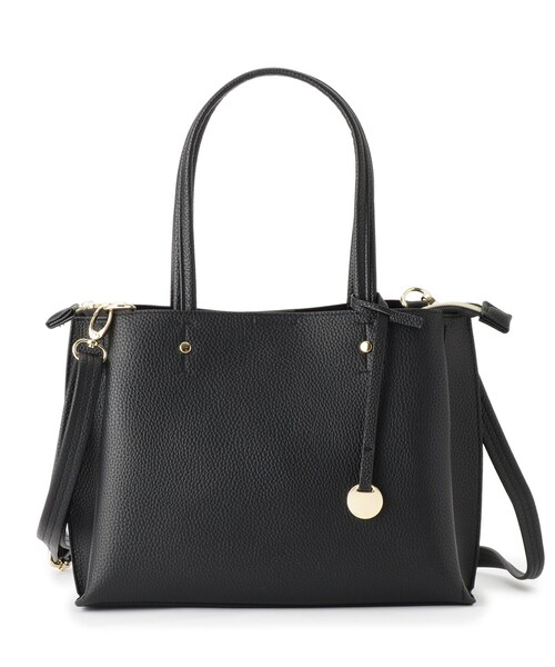 SHOO・LA・RUE(シューラルー)の「【軽量/2WAY】デイリーにも通勤にも ふわっと軽いトートバッグ(トートバッグ・レディース・ブラック/イエロー系その他/グレー/ベージュ系4・00)」の2枚目の写真