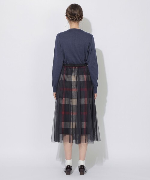CB CRESTBRIDGE（シービークレストブリッジ）の「クレストブリッジチェックチュールレイヤードスカート（スカート・レディース・ダークネイビー/ライトベージュ/グリーン系その他・S/M）」の21枚目の写真