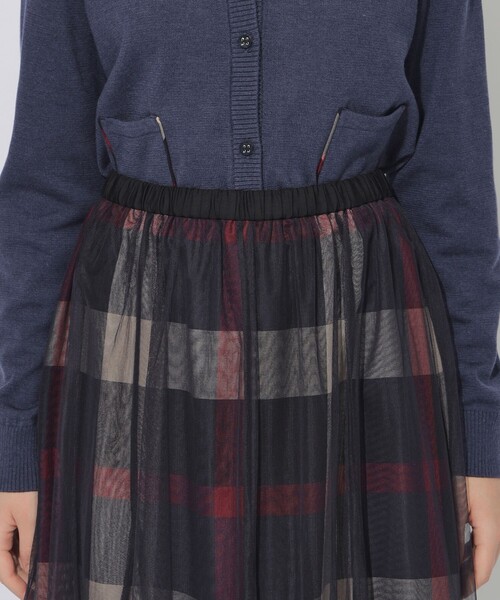 CB CRESTBRIDGE（シービークレストブリッジ）の「クレストブリッジチェックチュールレイヤードスカート（スカート・レディース・ダークネイビー/ライトベージュ/グリーン系その他・S/M）」の20枚目の写真