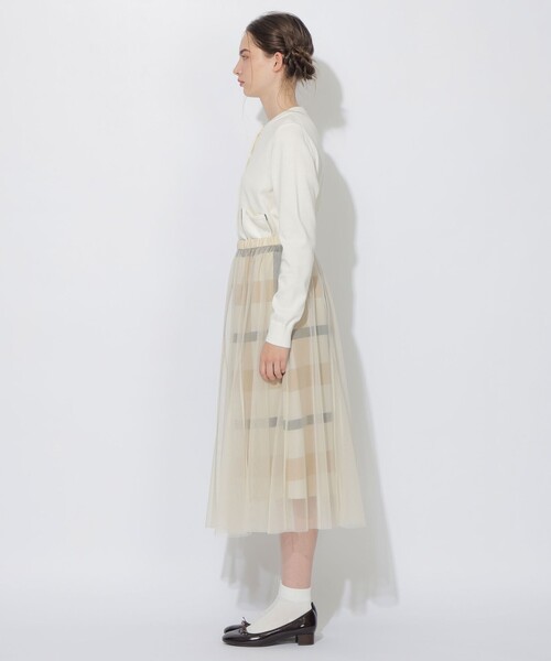 CB CRESTBRIDGE（シービークレストブリッジ）の「クレストブリッジチェックチュールレイヤードスカート（スカート・レディース・ダークネイビー/ライトベージュ/グリーン系その他・S/M）」の8枚目の写真