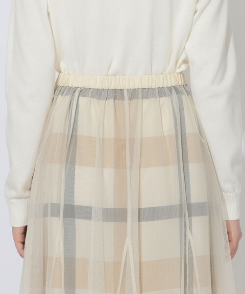 CB CRESTBRIDGE（シービークレストブリッジ）の「クレストブリッジチェックチュールレイヤードスカート（スカート・レディース・ダークネイビー/ライトベージュ/グリーン系その他・S/M）」の11枚目の写真