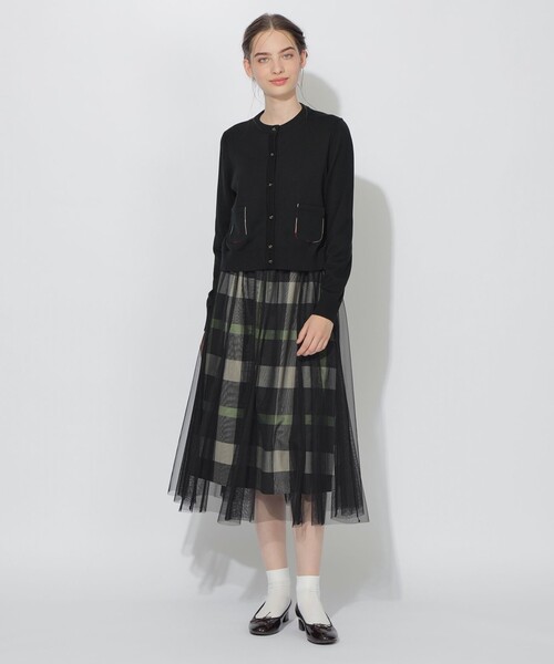 CB CRESTBRIDGE（シービークレストブリッジ）の「クレストブリッジチェックチュールレイヤードスカート（スカート・レディース・ダークネイビー/ライトベージュ/グリーン系その他・S/M）」の13枚目の写真