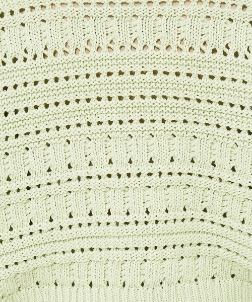 qualite（カリテ）の「リンクスアイレットニット/春服/春ニット（ニット/セーター・レディース・ホワイト/ライム/チャコールグレー・フリー）」の19枚目の写真