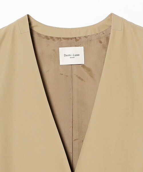 【美品】Demi-Luxe BEAMS コットン ラペルレス ジレ Demi-Luxe BEAMS（デミルクス ビームス）コットン ラペルレス