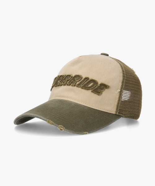水キャップ OVERRIDE OGC WASH DAMAGE MESHCAP SG / オーバーライド