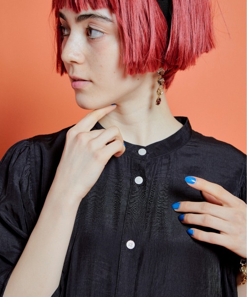 manana suerte（マニャーナスエルテ）の「ギャザースリーブブラウス（シャツ/ブラウス・レディース・グレー/ブラック/ミント・FREE）」の8枚目の写真